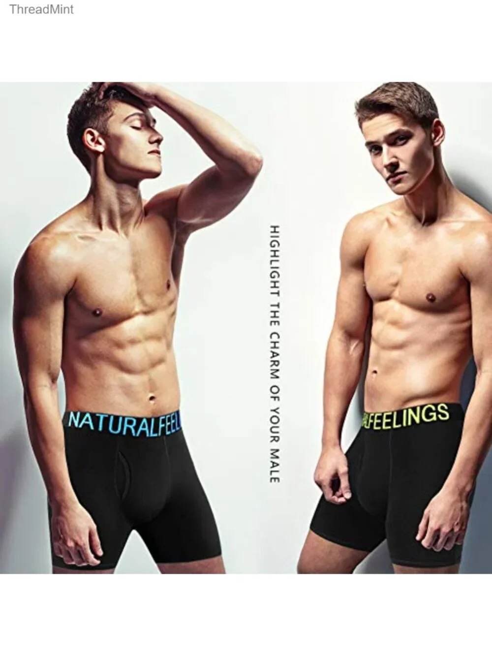 Men's Soft Cotton Boxer Briefs Open Fly Underwear 6 Pack